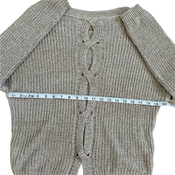 Express Women's Tan Cutout Pullover Sweater XS - Picture 8 of 9
